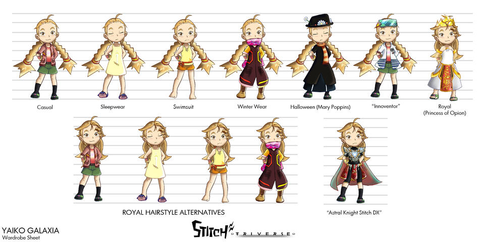 Yaiko Galaxia wardrobe sheet.