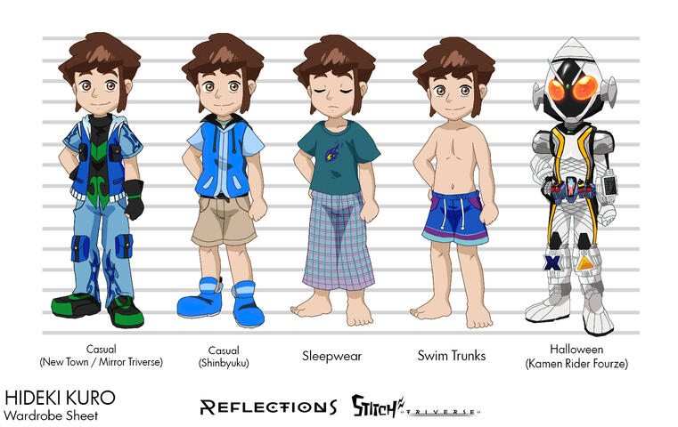 Hideki Kuro wardrobe sheet.