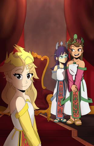 A Royal triad, commissioned by Theoris.